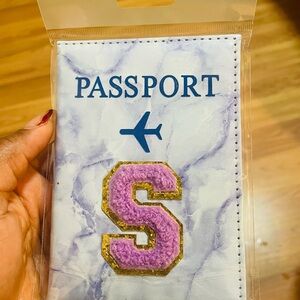 Purple and Gold Initial Passport Holder